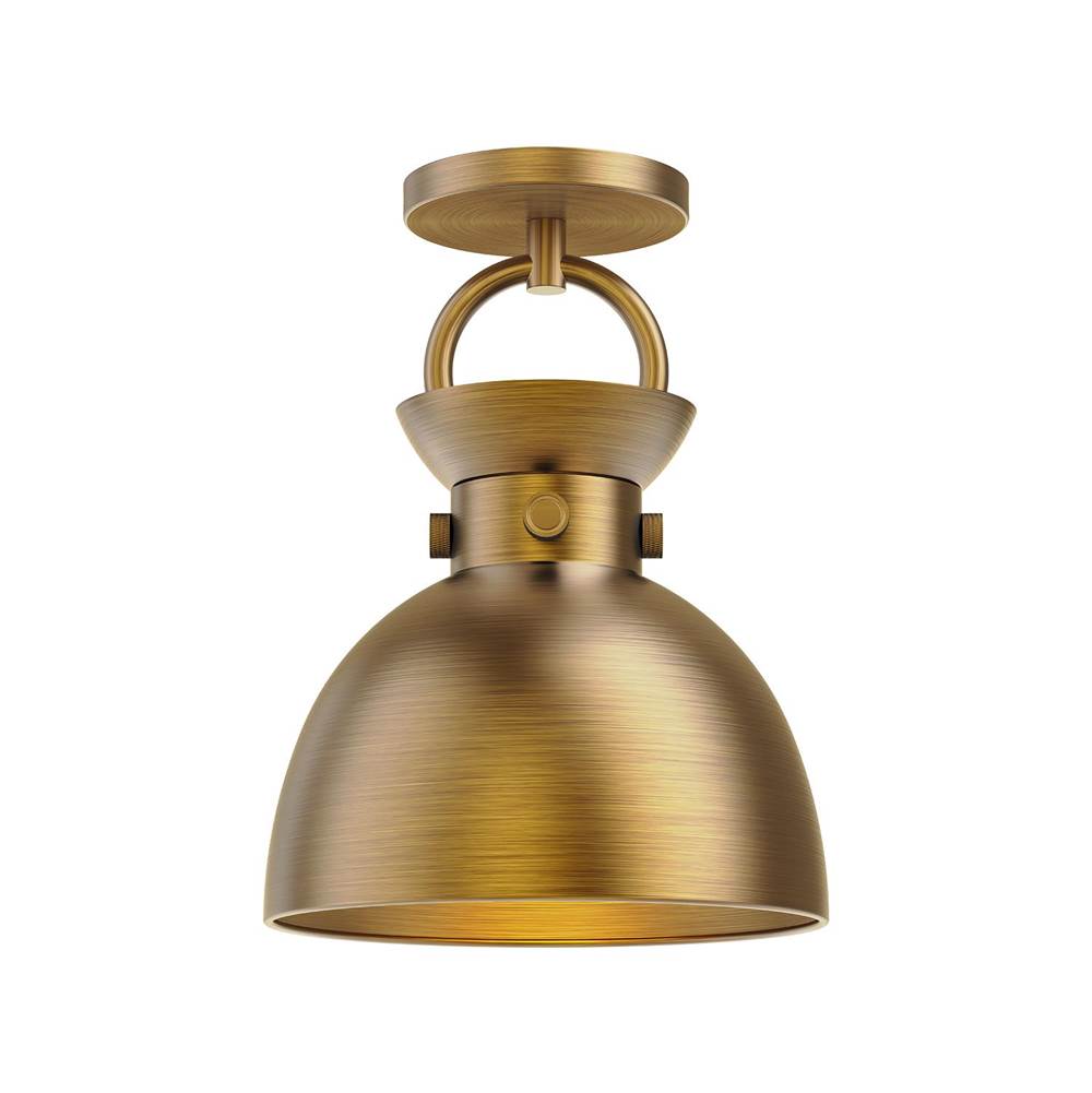 Alora Lighting Waldo 9-in Aged Gold 1 Light Semi Flush Mount