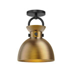 Alora Lighting Waldo 9-in Aged Gold 1 Light Semi Flush Mount