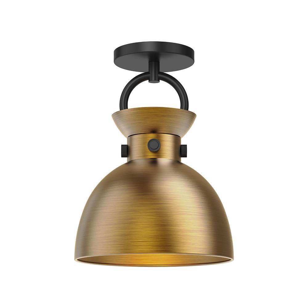 Alora Lighting Waldo 9-in Aged Gold 1 Light Semi Flush Mount