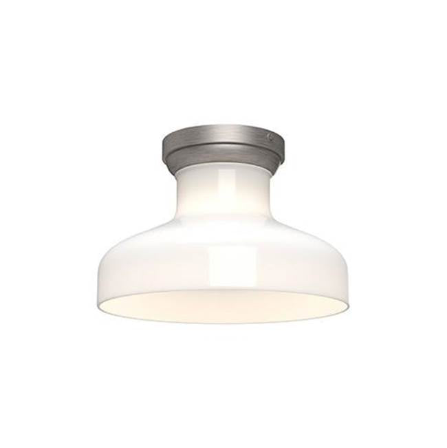Alora Lighting Westlake 11-in Brushed Nickel/glossy Opal Glass 1 Light Flush Mount