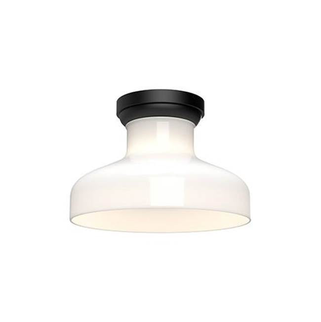 Alora Lighting Westlake 11-in Brushed Nickel/glossy Opal Glass 1 Light Flush Mount