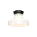 Alora Lighting Westlake 11-in Brushed Nickel/glossy Opal Glass 1 Light Flush Mount