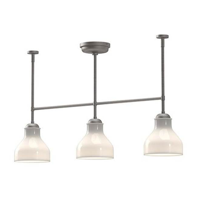 Alora Lighting Westlake 34-in Brushed Nickel/glossy Opal Glass 3 Lights Linear Pendant