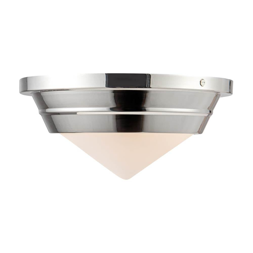 Alora Lighting FM348010PNOP Polished Nickel,Opal Matte Glass Willard 10-in Polished Nickel/opal Matte Glass 1 Light Flush Mount Image 1