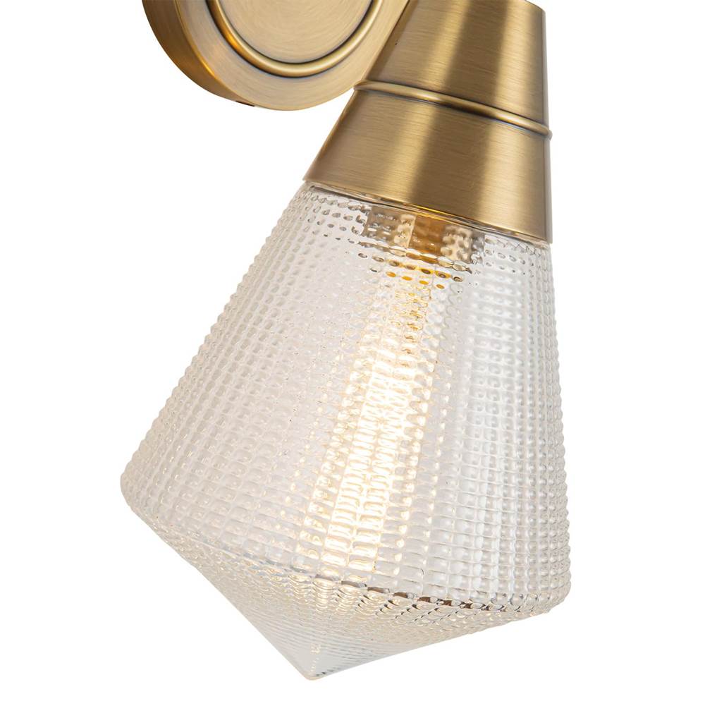 Alora Lighting WV348106VBPG Vintage Brass,Prismatic Glass Willard 6-in Vintage Brass/prismatic Glass 1 Light Wall/vanity Image 2