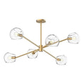 Alora Lighting Willow 37-in Brushed Gold/clear Glass 6 Lights Chandeliers