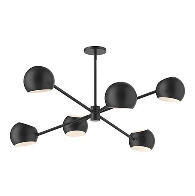 Alora Lighting Willow 37-in Matte Black 6 Lights Chandeliers