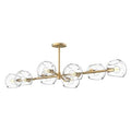 Alora Lighting Willow 48-in Brushed Gold/clear Glass 8 Lights Linear Pendant