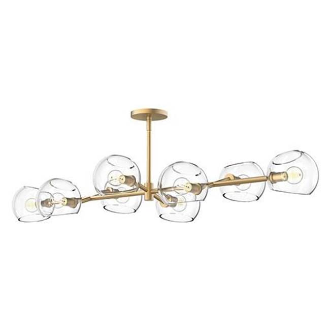 Alora Lighting Willow 48-in Brushed Gold/clear Glass 8 Lights Linear Pendant