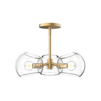 Alora Lighting Willow 16-in Brushed Gold/clear Glass 3 Lights Pendant