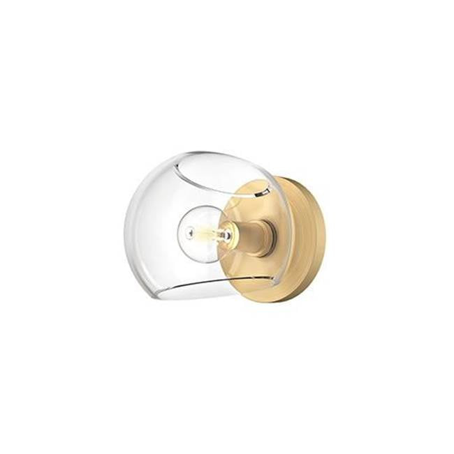 Alora Lighting Willow 6-in Brushed Gold/clear Glass 1 Light Wall/vanity