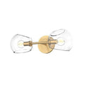 Alora Lighting Willow 17-in Brushed Gold/clear Glass 2 Lights Wall/vanity