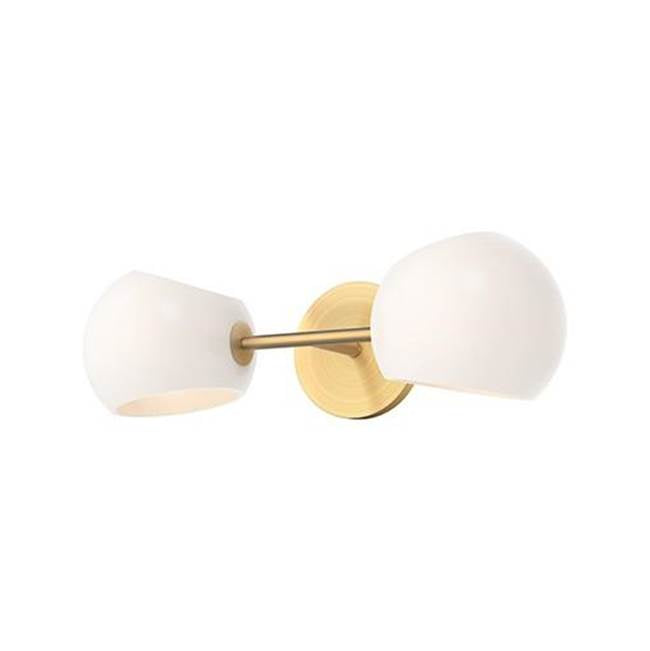 Alora Lighting Willow 17-in Brushed Gold/clear Glass 2 Lights Wall/vanity