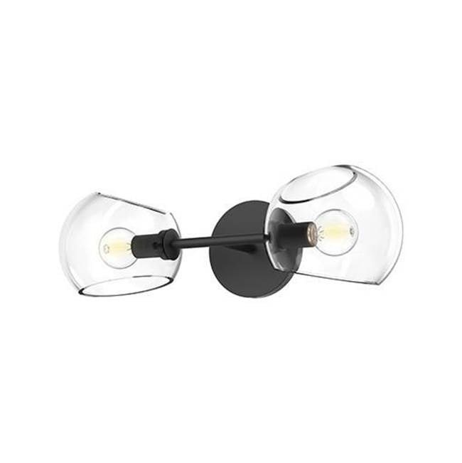 Alora Lighting Willow 17-in Brushed Gold/clear Glass 2 Lights Wall/vanity