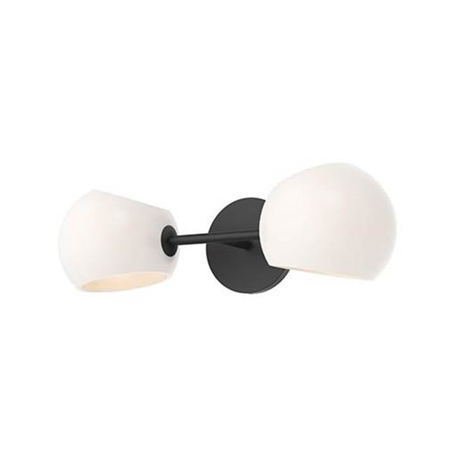 Alora Lighting Willow 17-in Brushed Gold/clear Glass 2 Lights Wall/vanity