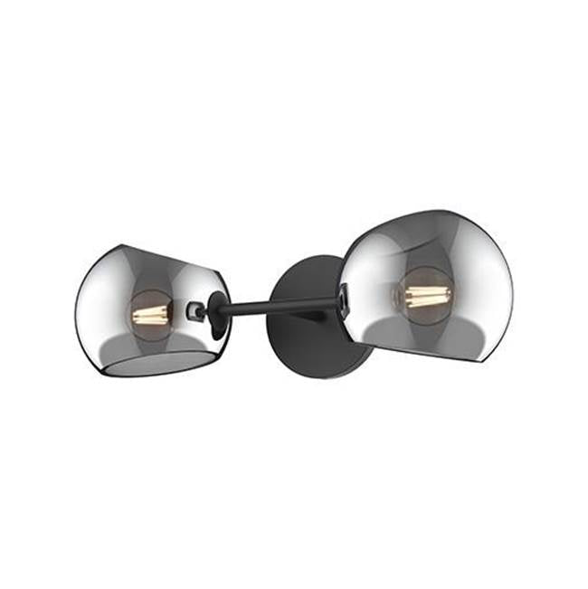 Alora Lighting Willow 17-in Brushed Gold/clear Glass 2 Lights Wall/vanity