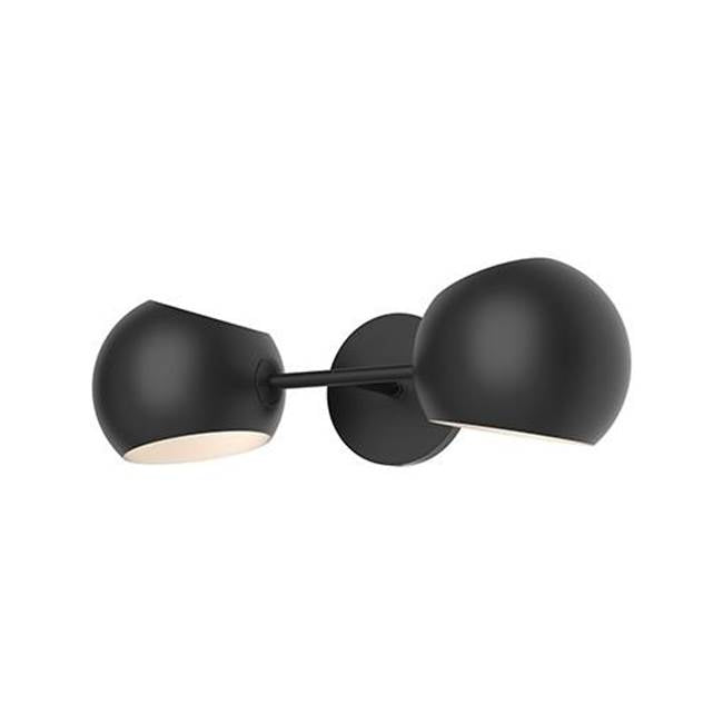 Alora Lighting Willow 17-in Matte Black 2 Lights Wall/vanity