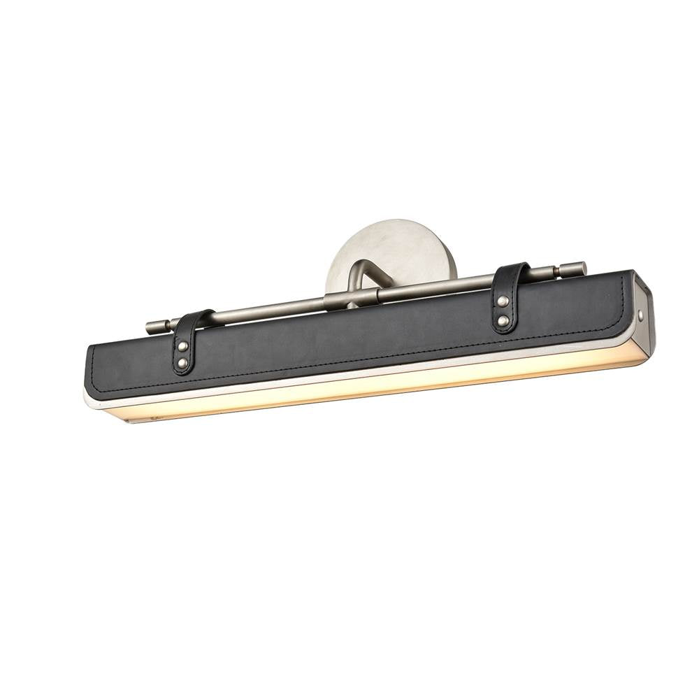 Alora Lighting Valise 20-in Aged Nickel/tuxedo Leather Led Wall/vanity
