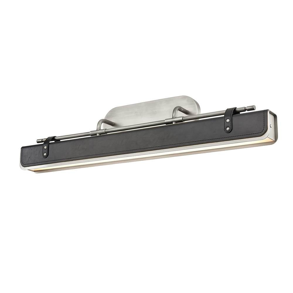 Alora Lighting Valise 32-in Aged Nickel/tuxedo Leather Led Wall/vanity