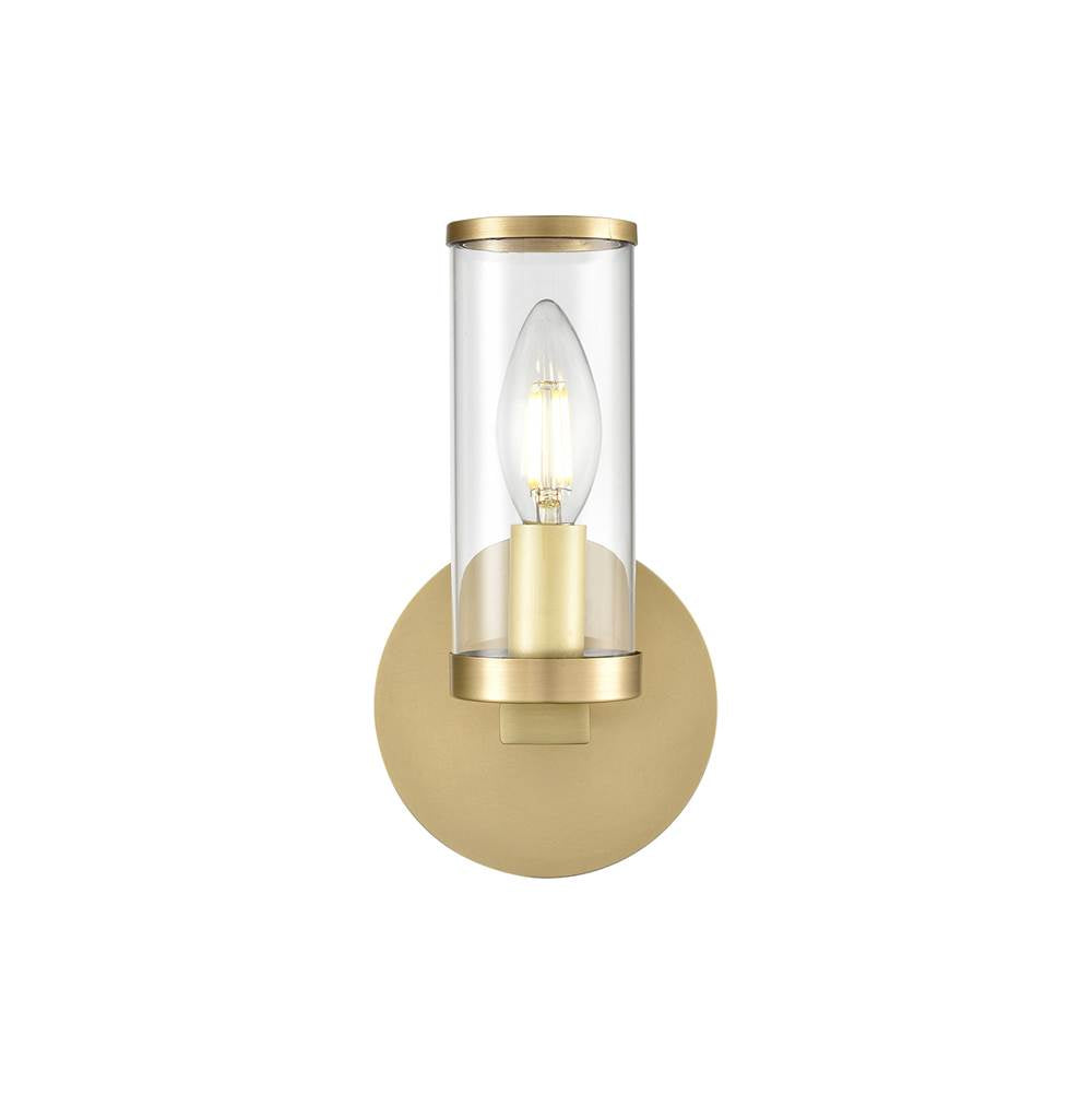 Alora Lighting Revolve Clear Glass/natural Brass 1 Light Wall/vanity