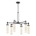 Alora Lighting Wynwood 32-in Urban Bronze/glossy Opal 6 Lights Chandeliers