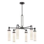 Alora Lighting Wynwood 32-in Urban Bronze/glossy Opal 6 Lights Chandeliers