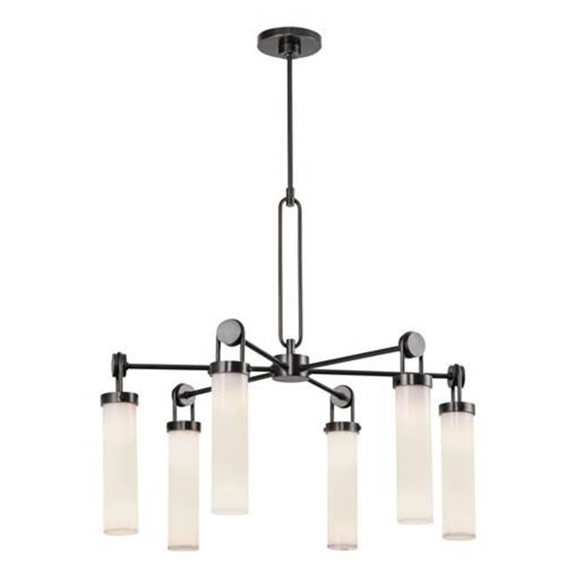 Alora Lighting Wynwood 32-in Urban Bronze/glossy Opal 6 Lights Chandeliers