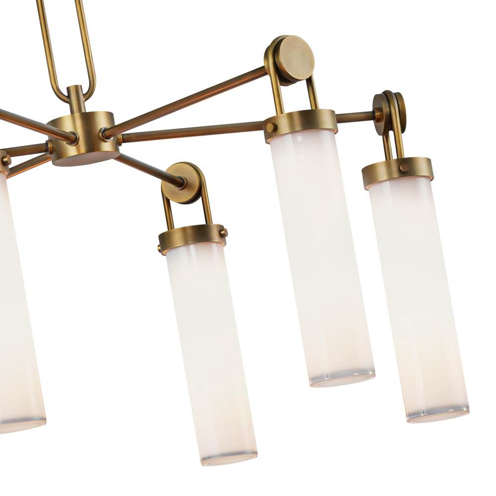 Alora Lighting Wynwood 32-in Urban Bronze/glossy Opal 6 Lights Chandeliers