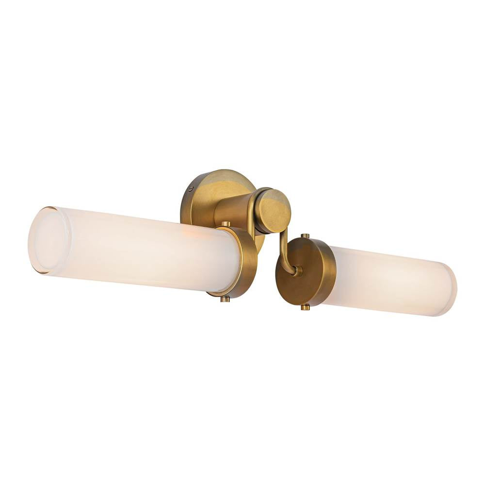 Alora Lighting Wynwood 23-in Urban Bronze/glossy Opal 2 Lights Wall/vanity