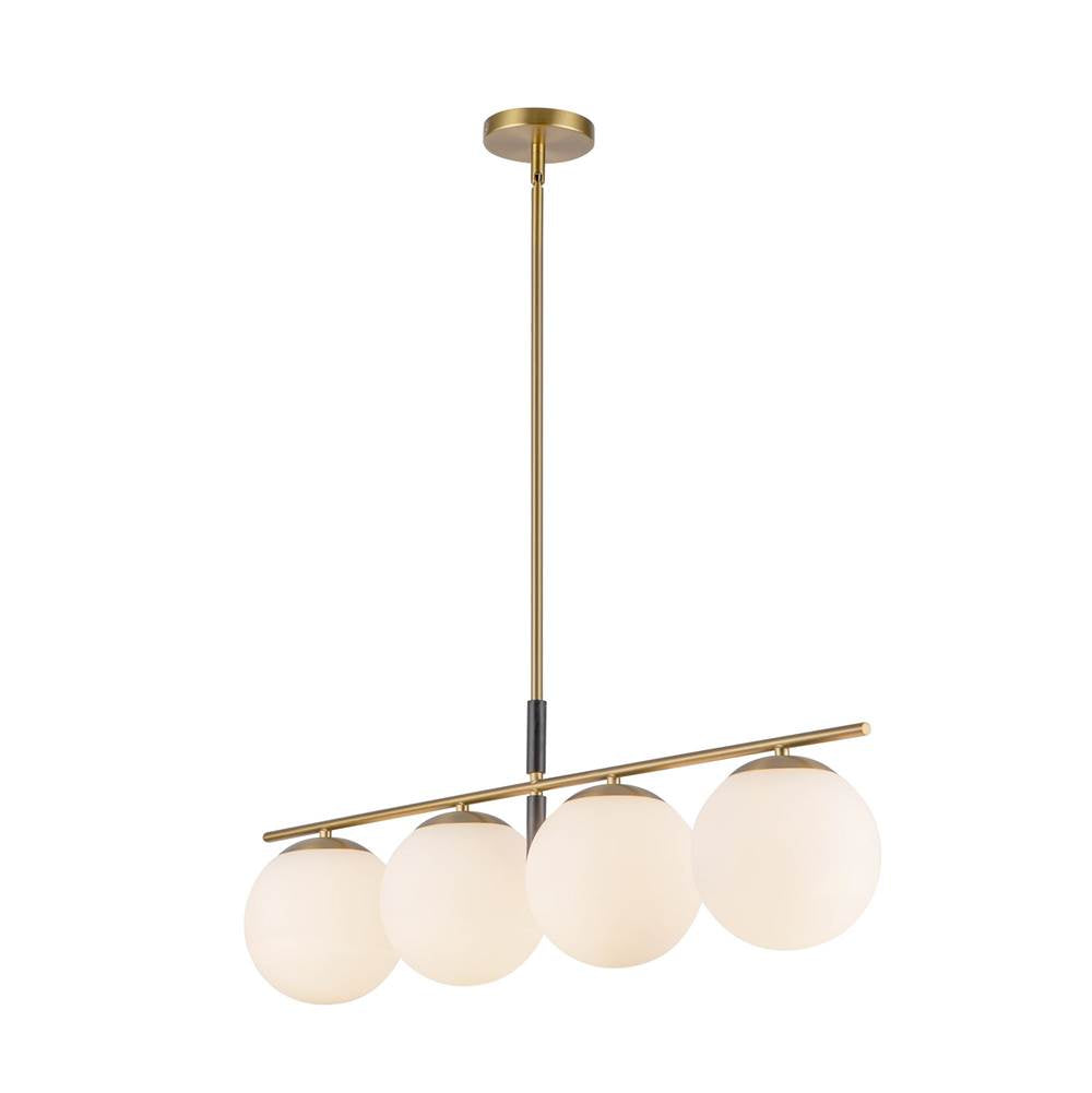 Alora Lighting LP421437BGOP Brushed Gold,Opal Glass Zuri 37-in Brushed Gold/opal Glass Socket Linear Pendant Image 5