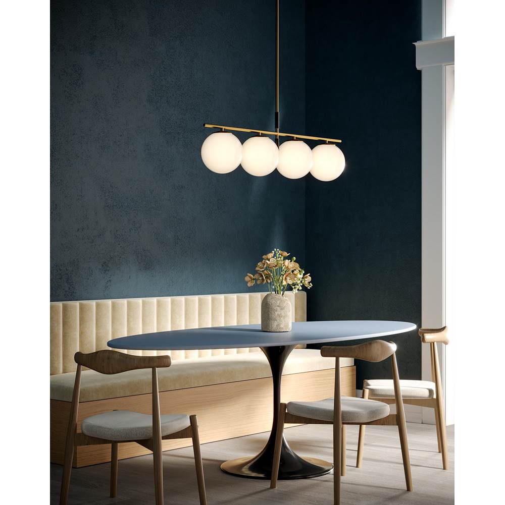 Alora Lighting LP421437BGOP Brushed Gold,Opal Glass Zuri 37-in Brushed Gold/opal Glass Socket Linear Pendant Image 2