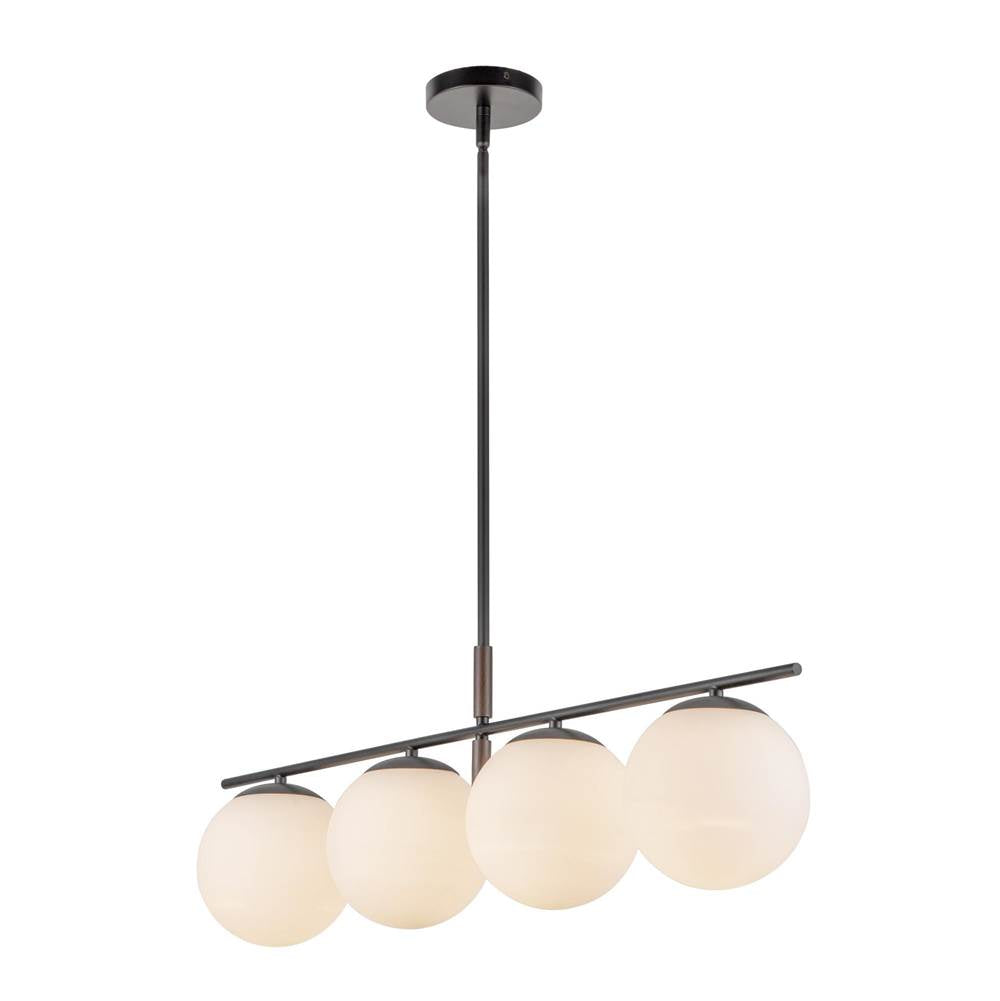 Alora Lighting LP421437MBOP Matte Black,Opal Glass Zuri 37-in Matte Black/opal Glass Socket Linear Pendant Image 4