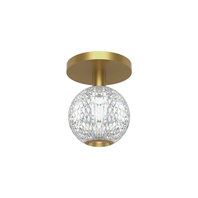 Alora Lighting Marni 5-in Natural Brass Led Flush Mount