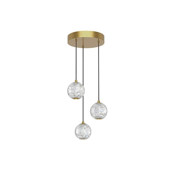 Alora Lighting Marni 3 Head Natural Brass Led Multi Pendant