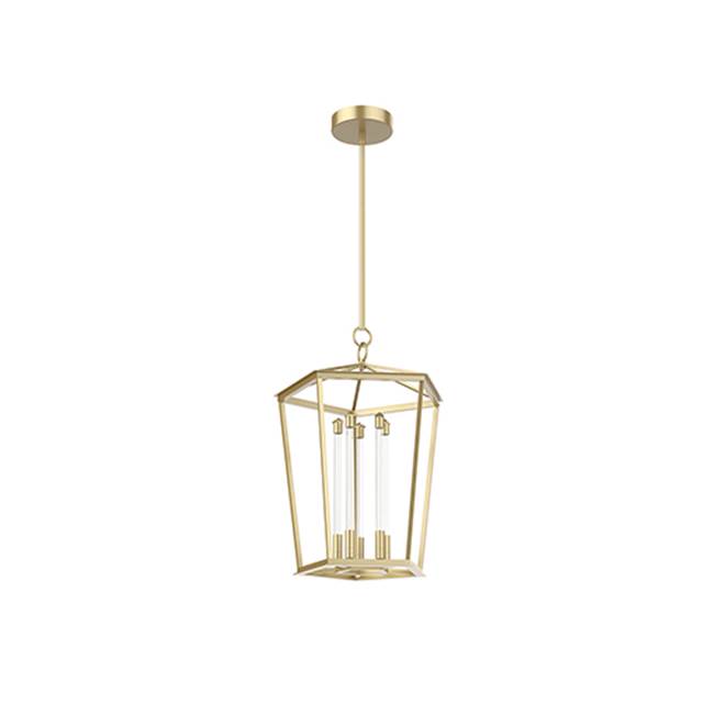 Alora Lighting Delphine 22-in Natural Brass Led Pendant
