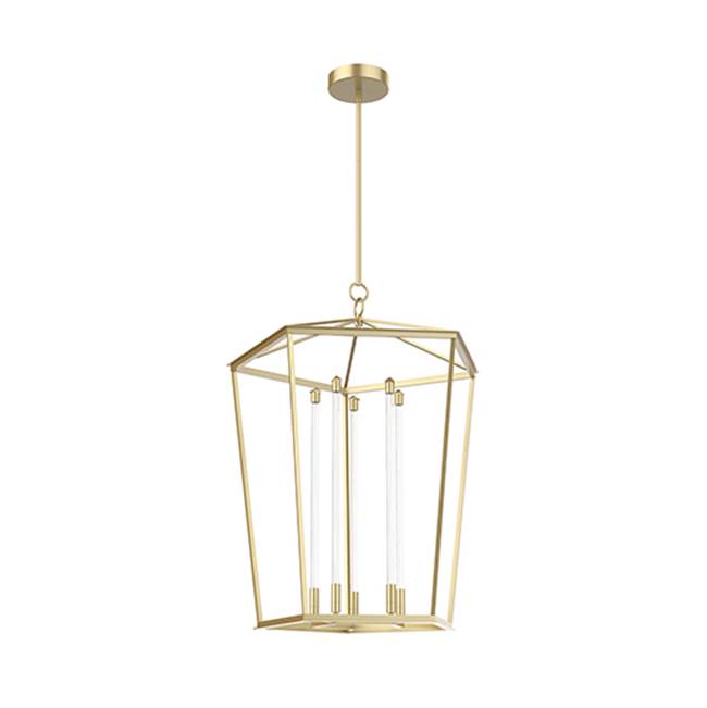 Alora Lighting Delphine 29-in Natural Brass Led Pendant