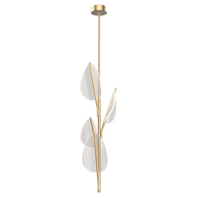 Alora Lighting Flora 4 Head Natural Brass Led Pendant