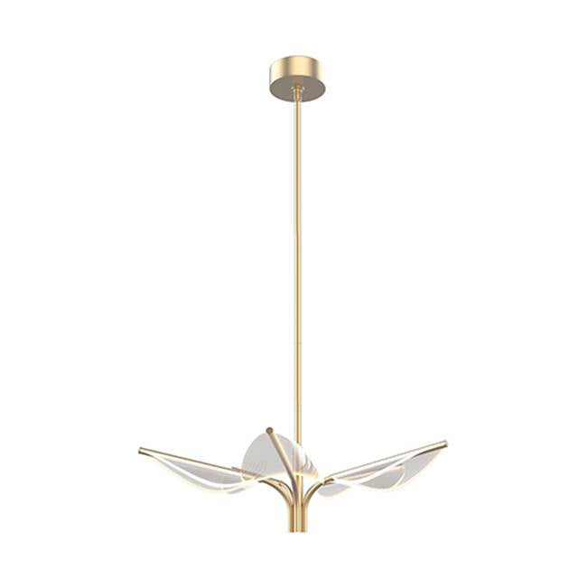Alora Lighting Flora 5 Head Natural Brass Led Pendant