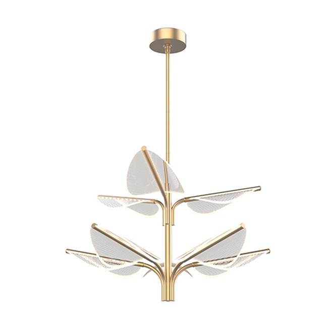 Alora Lighting Flora 8 Head Natural Brass Led Pendant