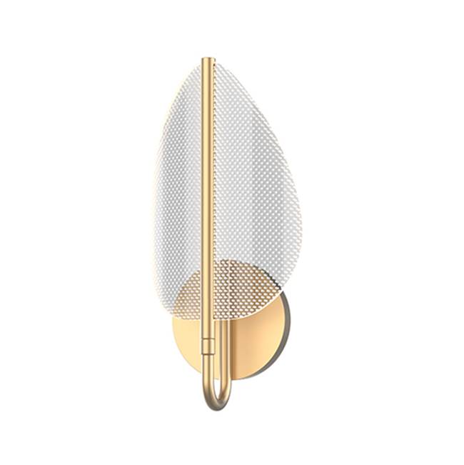 Alora Lighting Flora 7-in Natural Brass Led Wall/vanity