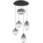 Avenue Lighting HF9175-BK Black Monaco 5 Light Multi Port Pendant Image 1