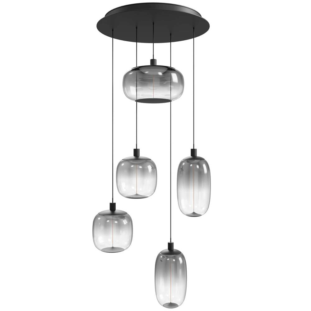 Avenue Lighting HF9175-BK Black Monaco 5 Light Multi Port Pendant Image 1