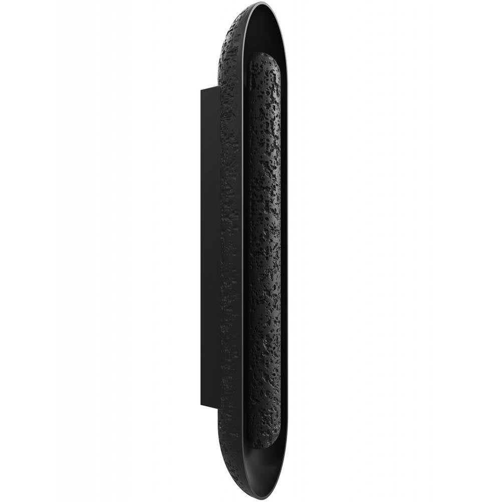 Avenue Lighting  Avenue Outdoor 36''h Oval Capsule Led Wall Sconce In Black Natural Stone