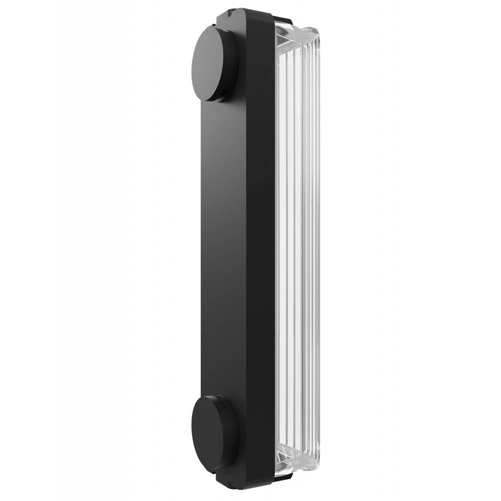 Avenue Lighting G400  Fremont Light Bar In Black/ribbed Glass Image 1