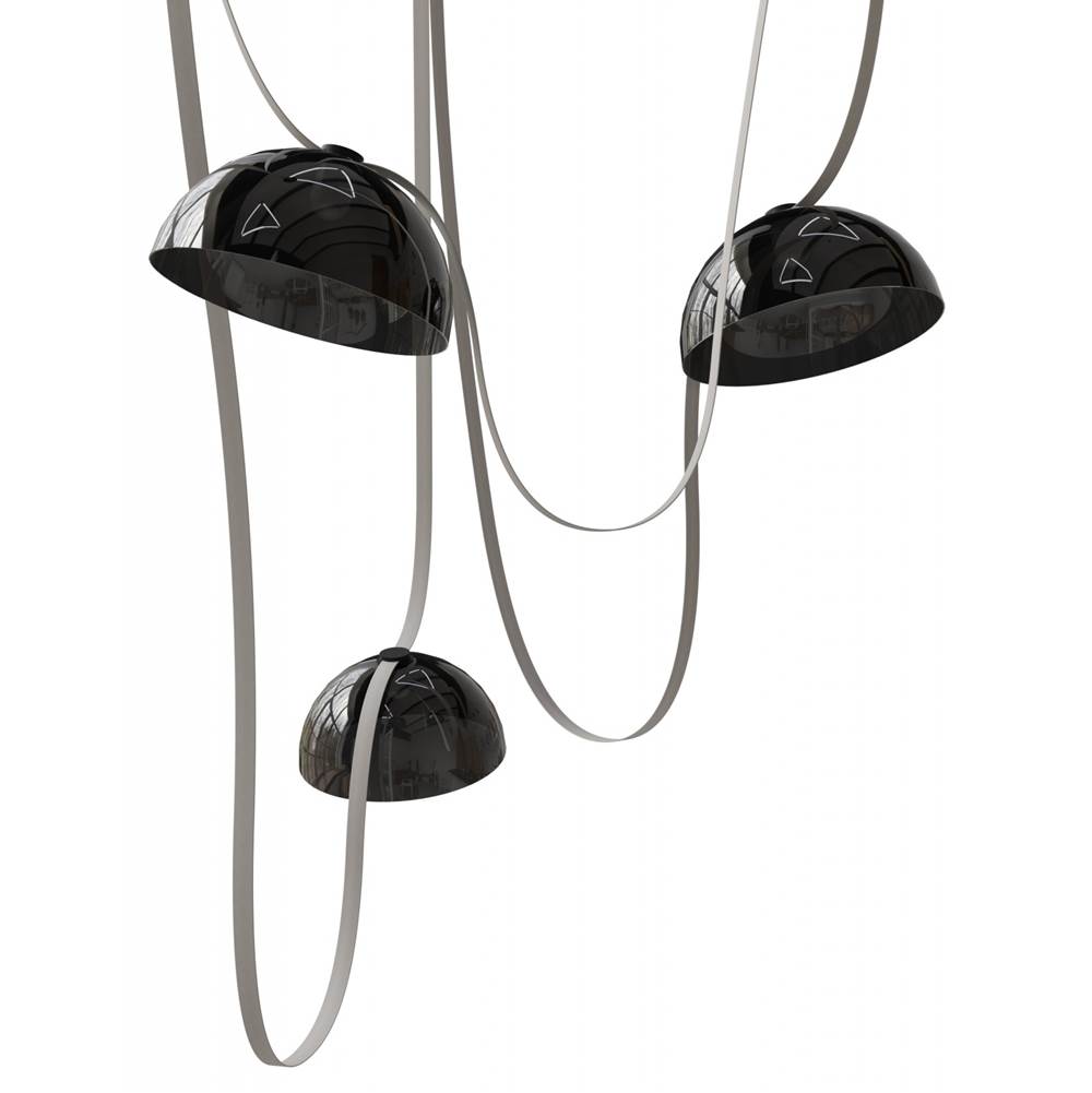 Avenue Lighting Fremont Belt 3-light 275''l Pendant In Black/smoked Glass Bowl