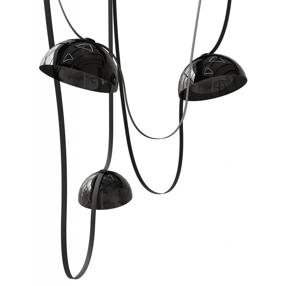 Avenue Lighting Fremont Belt 3-light 275''l Pendant In Black/smoked Glass Bowl