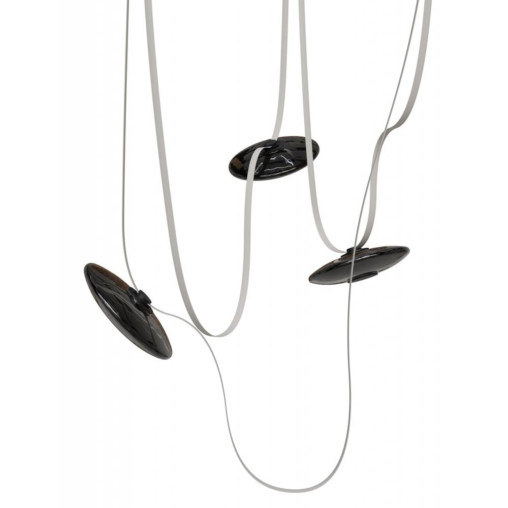 Avenue Lighting Fremont Belt 3-light 275''l Pendant In Black/smoked Glass Disc