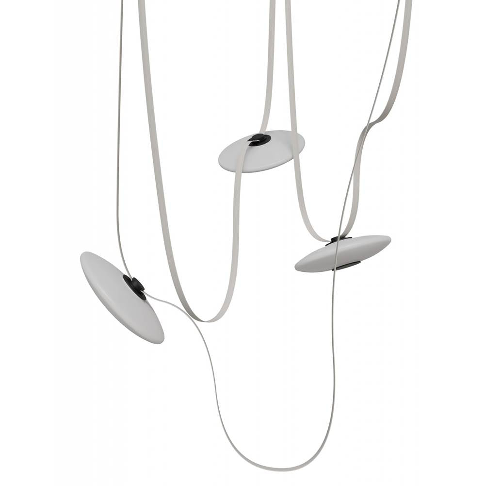 Avenue Lighting Fremont Belt 3-light 275''l Pendant In Black/white Glass Disc