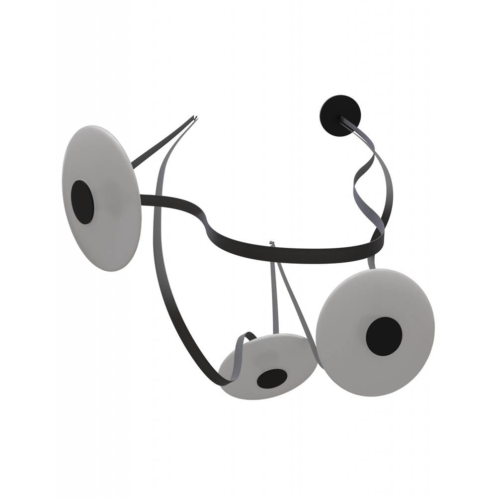 Avenue Lighting HF7203-G201-BLK Black Fremont Belt 3-light 275''l Pendant In Black/white Glass Disc Image 1