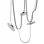 Avenue Lighting Fremont Belt 3-light 275''l Pendant In Black/white Glass Disc